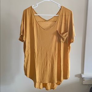 Yellow Bohemian Flowy V-neck Tshirt